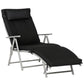Outdoor Folding Chaise Lounge Chair Recliner with Portable Design, Adjustable Backrest, Cushion and Headrest, Black