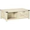 Industrial End Table with Drawer and Shelf - White Oak