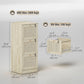 3 Drawer Filing Cabinet with Lock, Boho File Cabinet for A4 Letter Size Files with Decorative Rattan Accents, Oak