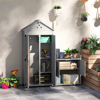 Wood Storage Cabinet with Shelves and Vents