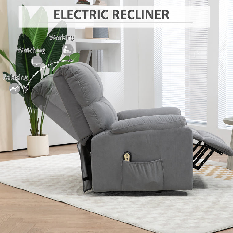 Microfiber Power Lift Recliner with Remote - Grey