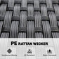 Patio Furniture w/ Mid-Table PE Rattan Loveseat w/ Cushion, Black