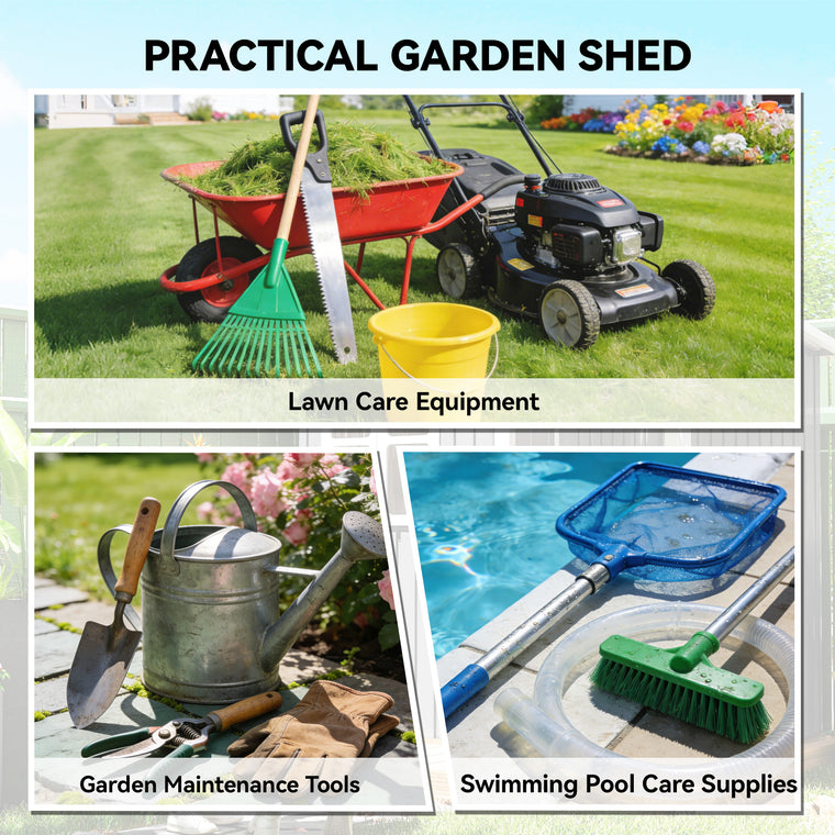 5' x 3' Lean-To Metal Garden Shed with Lockable Door