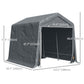 9.2' x 7.9' Garden Storage Tent, Patio Storage Shelter w/ Metal Frame and Double Zipper Doors, Dark Grey