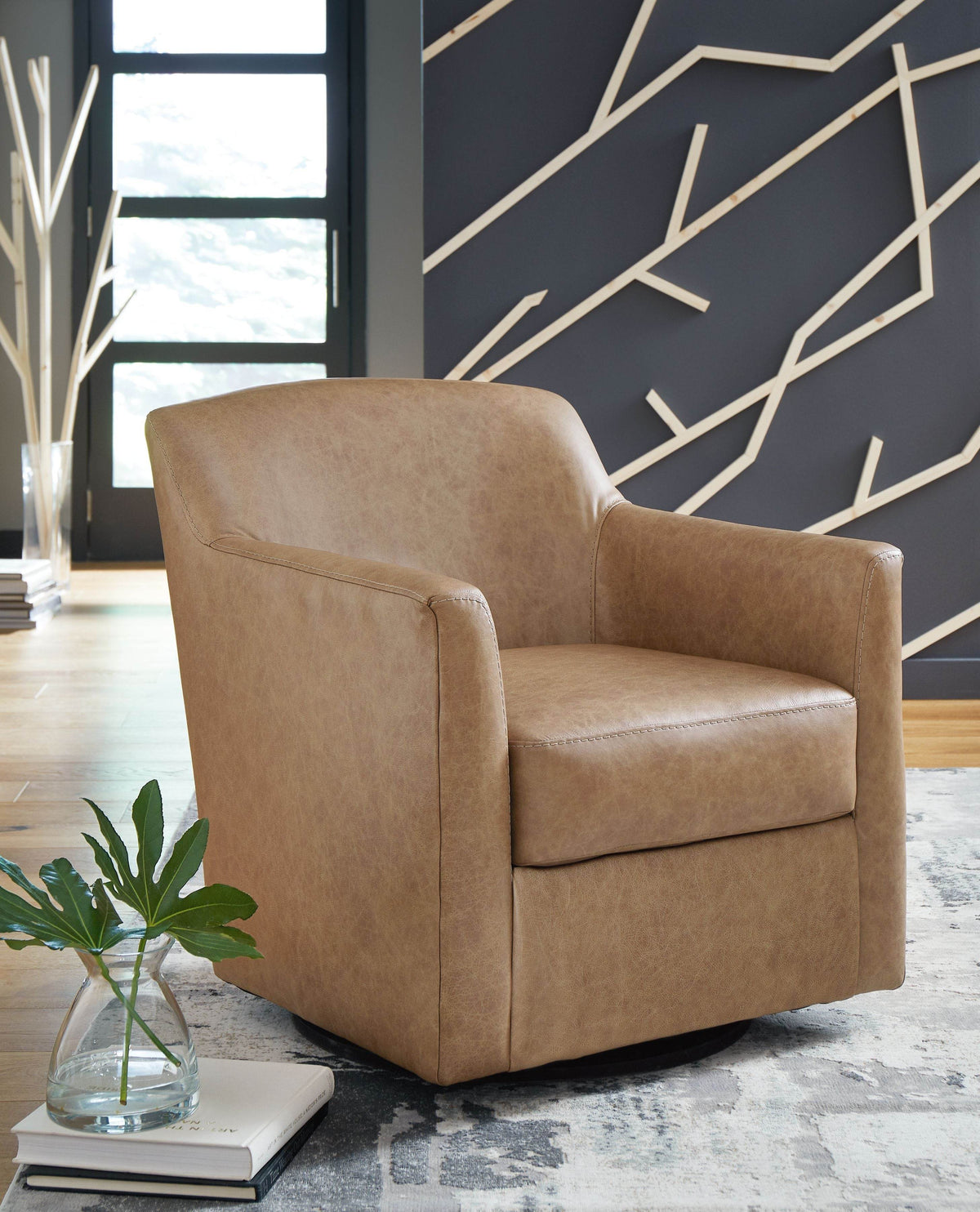 Bradney - Tumbleweed - Swivel Accent Chair - Leather Match - Forward Furniture