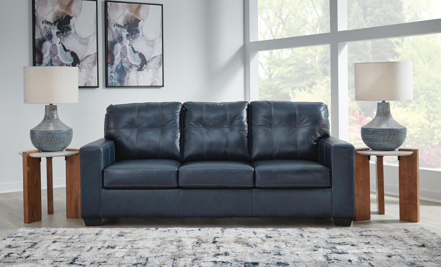 Santorine - Sofa - Leather Match - Ocean