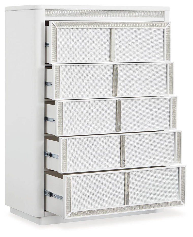 Chalanna - White - Five Drawer Chest - Forward Furniture