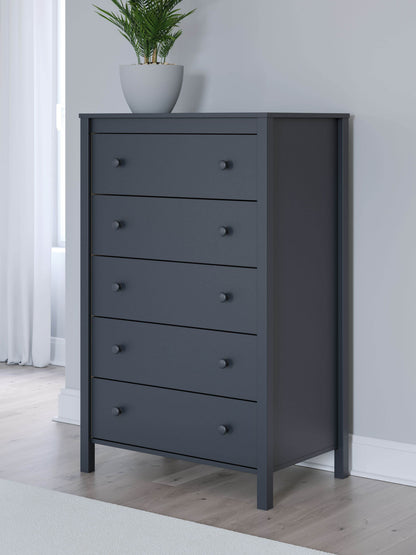 Simmenfort - Navy Blue - Five Drawer Chest - Forward Furniture