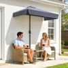 7.5ft Half Umbrella Semi Patio Parasol with Crank Handle, Top Vent for Garden, Balcony- NO BASE INCLUDED, Dark Blue