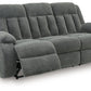 Observation - Reclining Power Sofa With Drop Down Table - Steel