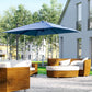 10x10ft Cantilever Umbrella Rotatable Square Top Market Parasol with 4 Adjustable Angle for Backyard Patio Outdoor Area, Blue