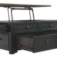 Tyler - Grayish Brown / Black - Lift Top Cocktail Table