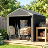 Portable Bicycle Shed with Galvanised Steel Frame and Large Door, Waterproof Outdoor Shed for Garden Tools, Dark Grey