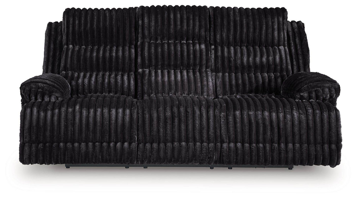 Rhine Falls - Onyx - Reclining Power Sofa With Drop Down Table - Forward Furniture