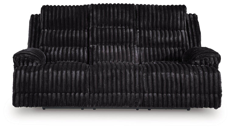 Rhine Falls - Onyx - Reclining Power Sofa With Drop Down Table - Forward Furniture