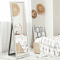 Floor Standing Mirror, Full Body Mirror, Free Standing, Leaning or Wall Mirror with Frame for Bedroom, White