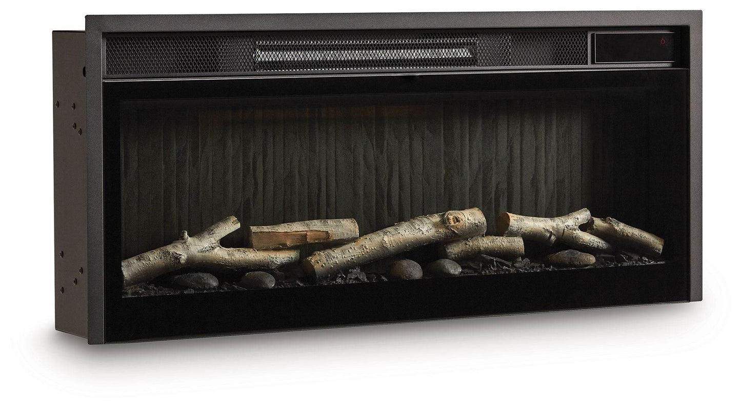 Entertainment Accessories - Black - Fireplace Insert With Faux Birch Log Set - Forward Furniture