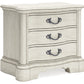 Arlendyne - Antique White - Three Drawer Night Stand