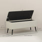 40" Linen Storage Ottoman Bench - Cream White