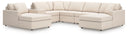 7 Pc. Sectional With Laf And Raf Corner Chaises And Storage Console