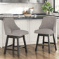 Neymorton - Upholstered Swivel Barstool (Set of 2) - Dark Grayish Brown