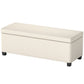 44 Inches Ottoman with Storage, Lid, Legs, Corduroy End of Bed Bench for Living Room, Bedroom, Entryway, Beige