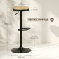 Wood Barstools Set of 2, Swivel Bar Stools with Adjustable Height for Kitchen Counter, Natural Wood and Black