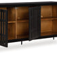 Vallisburg - Black / Natural - Accent Cabinet