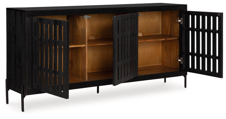 Vallisburg - Black / Natural - Accent Cabinet - Forward Furniture