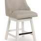 Robbinsdale - Upholstered Swivel Curved Back Barstool (Set of 2) - Antique White