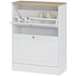 Slim Shoe Storage Cabinet, Modern Shoe Cabinet with 2 Flip Drawers and Adjustable Shelves for 8-12 Pairs, White