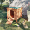 Wooden Rabbit Hutch, Bunny Cage with Waterproof & Openable Asphalt Roof, Outdoor Cat House Guinea Pig Cage Duck Shelter, Indoor Outdoor Use, 20