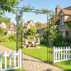 Garden Arch, PE-Coated Steel Outdoor Trellis Arbor for Climbing Plants, Wedding Arch, 70.9