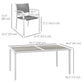 7 Pieces Outdoor Dining Set with 6 Stackable Chairs, Patio Table and Chairs with Plastic Top, Breathable Mesh Seat Back