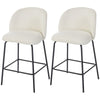 Counter Height Linen Bar Stools Set of 2 - Cream White