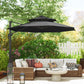 11ft Dark Grey Aluminum Cantilever Umbrella, Adjustable Angle