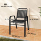 Stackable Outdoor Dining Chairs Set of 4, for Patio, Balcony, Deck, Garden, Black