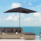 7' x 10' Wooden Patio Umbrella Rectangle Garden Parasol Outdoor Sunshade Canopy with Bamboo Ribs for Garden Black