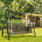 Metal Swing Stand Swing Frame, Hanging Chair Stand Only, 528 LBS Weight Capacity, for Backyard, Patio, Lawn, Black
