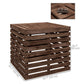2-in-1 Outdoor Umbrella Base Storage Box Wooden Patio Side Table, Brown