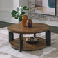 Kraeburn - Brown / Black - Round Cocktail Table