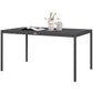 Outdoor Dining Table w/ Aluminium Frame, Garden Table, 57", Dark Grey