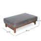 Square Coffee Table with Plush Cushion Top and Upholstered Finish, Versatile Leather Ottoman for Living Room, 48'' L x 27.5'' W x 15'' H, Grey