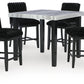 Mervannie - 5 Pc. - Counter Height Dining Table And 4 Barstools - Gray / Black