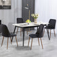Upholstered Dining Chairs Set of 4, Velvet Accent Chair with Back and Wood-grain Steel Leg for Kitchen, Black