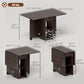 Folding Dining Table, Space Saving Drop Leaf Table with Drawer and Storage Shelves for Kitchen, Dining Room, Dark Brown