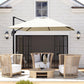 8' x 8' Square Patio Hanging Offset Umbrella with 360° Rotation, Aluminum Outdoor Cantilever Parasol with Crank & Tilt, Sun Canopy Shelter with Cross Base, White