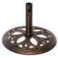 25lbs Cast Iron Round Patio Umbrella Base Stand, Umbrella Holder for Outdoor, Patio, Garden, Deck and Beach, Fit Dia. 1.5", 2" Pole, Bronze