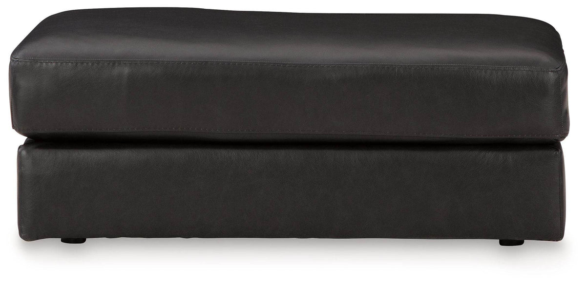 Amiata - Onyx - Ottoman - Leather Match - Forward Furniture