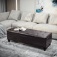 51" Storage Ottoman Bench with Wood Legs - Brown